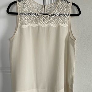 Club Monaco Ivory Silk Shell